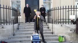 Piers Corbyn, Protest against Dictator Trudeau in London, UK