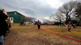 Crews respond to barn fire in Union Township, Pennsylvania