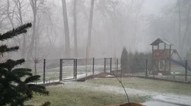Extreme hit of snowstorm with lighiting bolts and peals