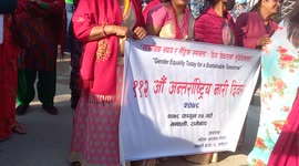 Peace rally of woman's group of Nepal. For empowerment and equality to all.