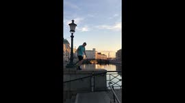 BEAUTIFUL BACKFLIP IN THE SUNSET MID SUMMER IN SWEDENS WEST COAST