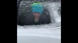 Boy Headbutts Ice Window