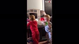 'Calm & composed toddler FINALLY loses it on his naughty twin brother  '