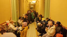 Ukrainian refugees arrive in Poland on   8th March, 2022.