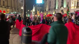 Women's Strike Assembly take over London's Piccadilly Circus for International Women’s Day