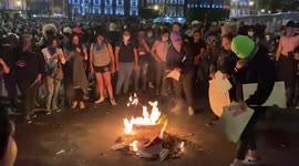 Mexico: Bonfire Set Up Outside Metropolitan Cathedral During Int’l Women’s Day Protests