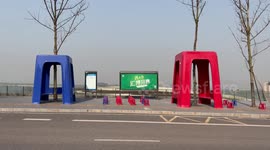 Giant stools spotted at bus station in southern China