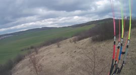 Dramatic moment Czech paraglider crashes into trees