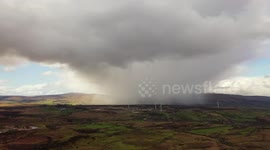 Drone captures beautiful hail shower in Northern Ireland