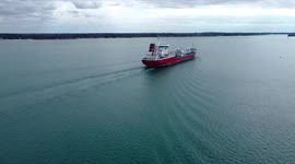 Drone Footage 1080p Cinematic video of Freighter on the Detroit River