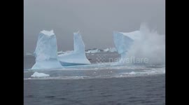 Iceberg breaks apart spectacularly in Antarctica
