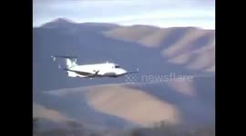 Passenger plane crashes at landing without gear in Woodbourne Aerodrome, Blenheim, New Zealand