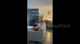 Woman, 26, saves over £1,100 decorating her home using bizarre second-hand furniture – including school LOCKERS