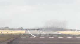 U.S. Air Force B-52H Stratofortress heavy bombers spotted leaving British air base