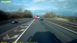 Car about to overtake nearly has an accident. Caught on dashcam