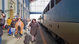 Hungary: Ukrainian Refugees Arrive At Nyugati Station In Budapest