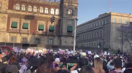 Mexican women protest femicides as president warns against violence