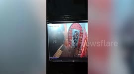 CCTV captures robber running away with temple's donation box in central India