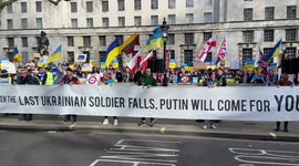 Protest in support of Ukraine gathers outside Downing Street in London