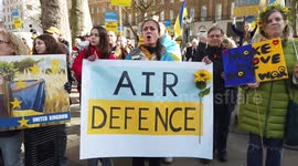 'Stand with Ukraine' chant protesters near Number 10 in London, UK
