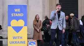 Ukraine singer - My thought performs a fund raising concert on the Covent Garden Plaza in London