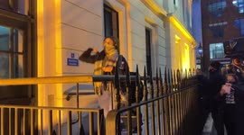 Sisters Uncut activists throw blaring rape alarms at Charing Cross Police Station