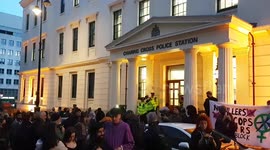 Watch Sisters Uncut activists block road and activate 1000 rape alarms in London, one year after the Clapham Common vigil