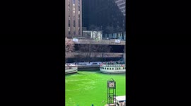 Chicago River dyed green to celebrate St. Patrick’s Day
