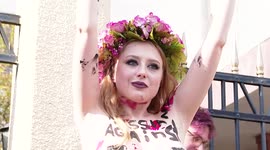 Femen and Pussy Riot stage topless protest in Tbilisi