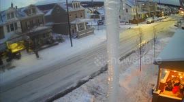 Storm Quinlan, PennDot, Pennsylvania Department of Transportation truck plowing snow in Northerastern, Pennsylvania