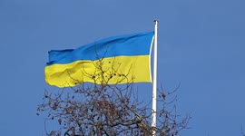 Ukraine flag flies over UK's Treasury in London, as war rages on