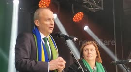 Irish Taoiseach Micheal Martin addresses London's St Patrick's Day Festival, calls for solidarity with Ukraine