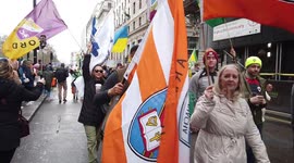 Flags and festivities despite the wet weather for London's St Patrick's Day parade
