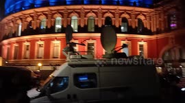Piers Corbyn protests outside BAFTAs