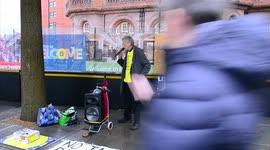 Anti Vaxxer Piers Corbyn speaks outside the Conservative Party Conference, Manchester, UK, 5th October, 2021