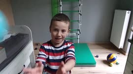 5-year-old Jacob dunks and makes wall trick afterall