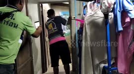 Massive deadly cobra invades man's bathroom in Thailand
