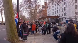 'Sisters Uncut' feminist group block traffic out Met Police HQ after 1yr of Sarah Everard anniversary