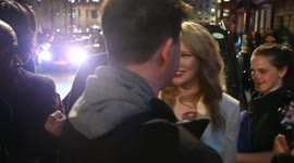 Morfydd Clark -actress Madame Bovary ) leaves the  Vogue and Tiffany and Co after BAFTA party