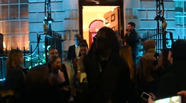 leomie Anderson  designer , model , activist leaves the BAFTAafterparty thrown by Vogue   and Tiffany and Co