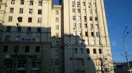 Historical Center of Kharkiv, Ukraine after the Russian bomb fell on Constitution Square