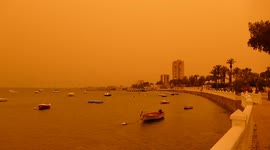 Saharan dust from Storm Celia turns Spanish skies orange