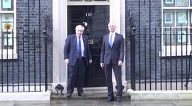 British PM Boris Johnson welcomes Latvian counterpart Arturs Krisjanis Karins to 10 Downing Street