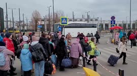 Ukraine: Refugees Flee Lviv As Fighting Continues