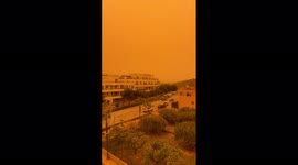 Storm Celia brings Saharan dust across the Mediterranean, turning Spanish skies orange