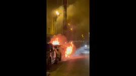 YVAN COLONNA CORSICA - Car burning during manifestation