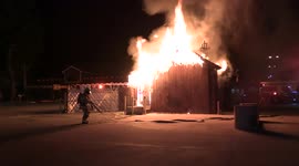 Mini market and gas station destroyed in early morning fire in San Jacinto, California