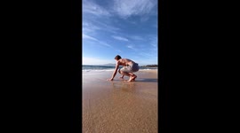 Handstand beach Corsica
