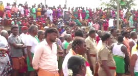 Hundreds of villagers gather to hunt for single parrot in southern India