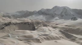 Saharan dust turns Spanish ski resort snow into orange-brown hues